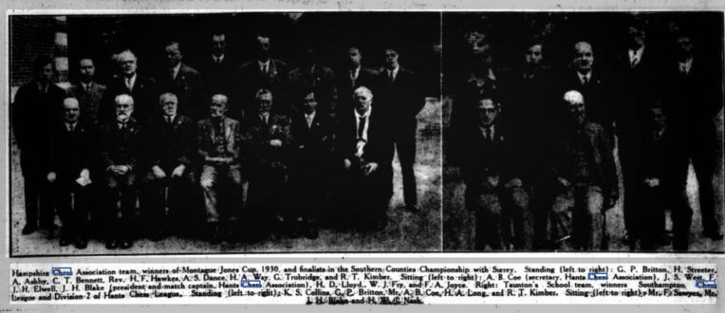 Montague Jones 1930 Team