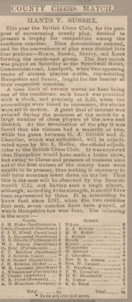 Hampshire vs Sussex 1893 Portsmouth Evening News