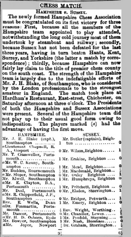 Sussex Match Isle of Wight Observer - Saturday 24 January 1891